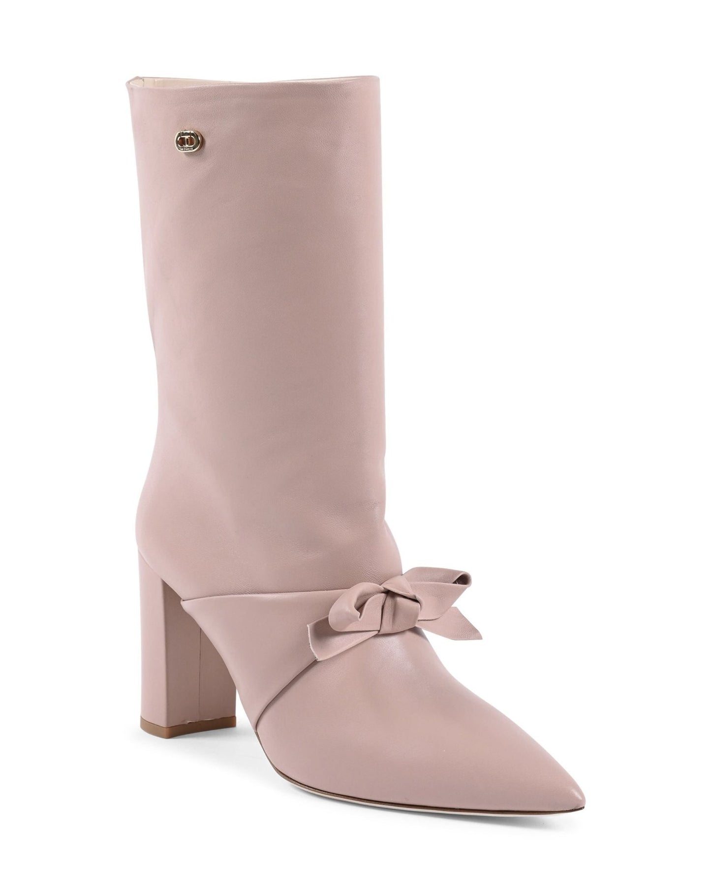 Dominic Boot - Italian Leather Short Boot with Bow Detail and 8cm Heel - Style Queenz