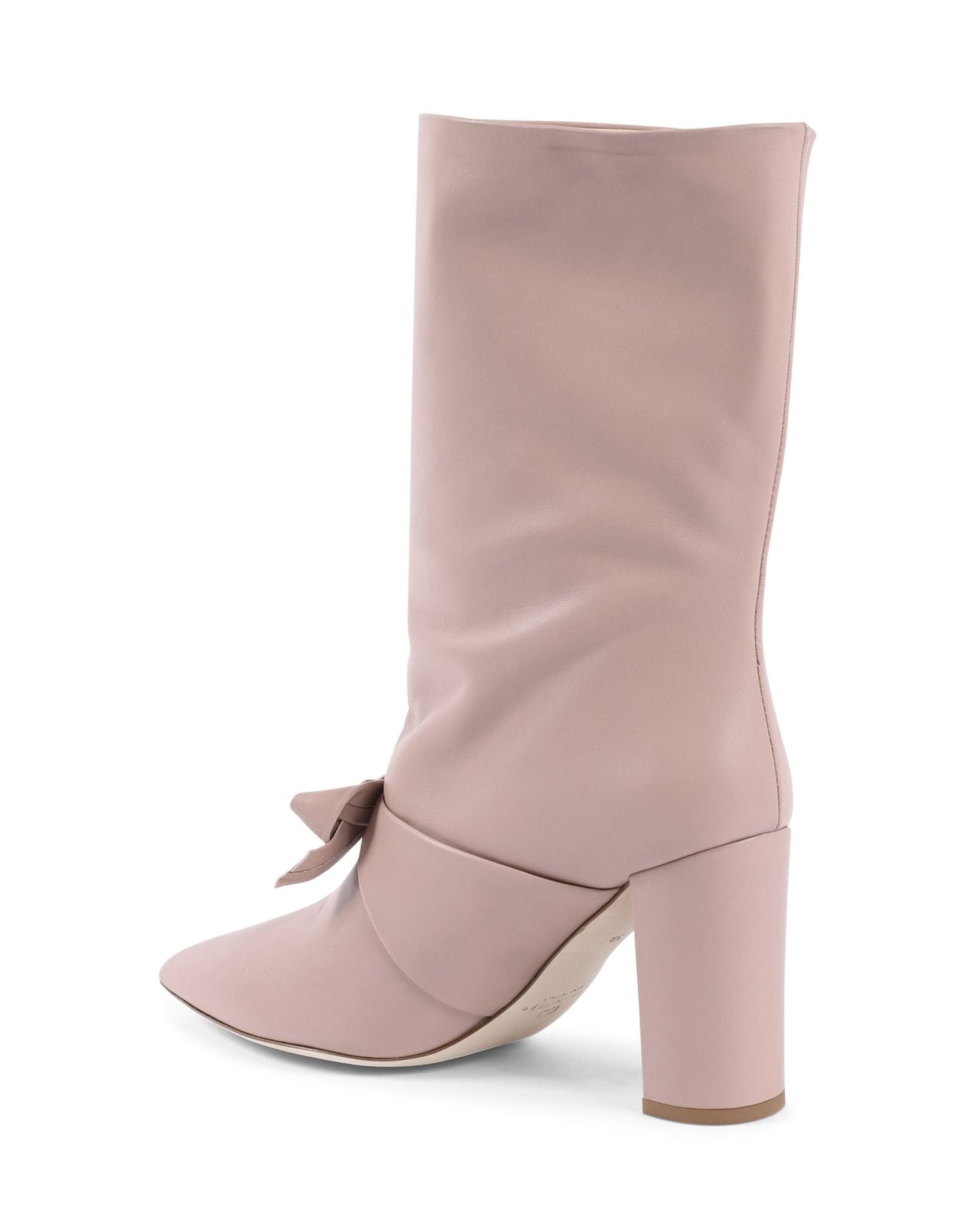 Dominic Boot - Italian Leather Short Boot with Bow Detail and 8cm Heel - Style Queenz