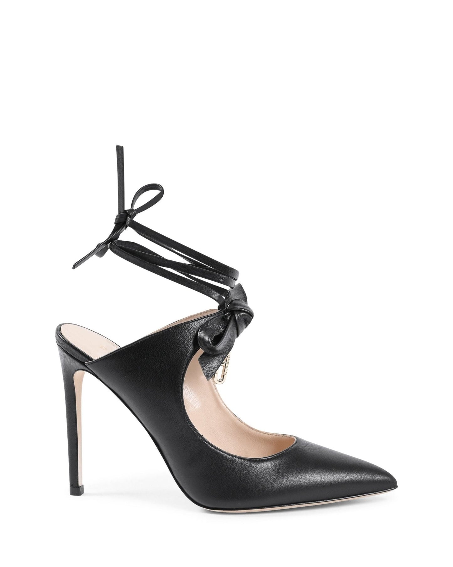 Dominic Mule Black - Italian Leather Pointed Toe Heels with Bow Detail - Style Queenz