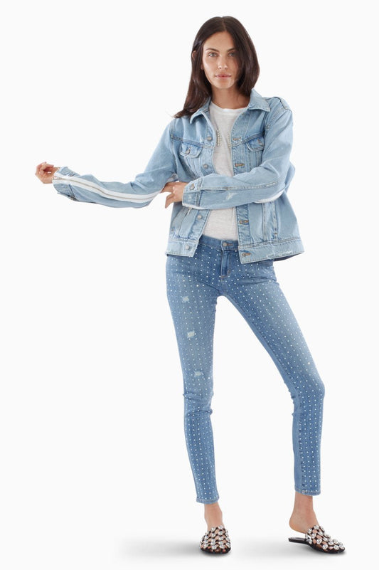 Evy Oversized Denim Jacket - Zipper Sleeve Detail in Thelma And Louise Wash - Style Queenz