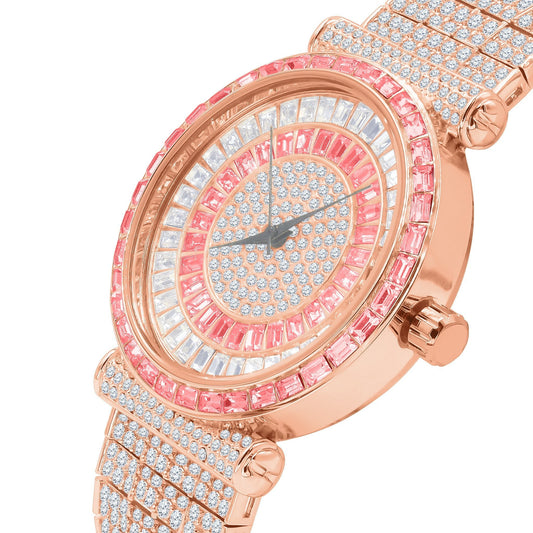 Foxy CZ Iced Out Watch - Luxury Rhodium Plated Timepiece with Cubic Zirconia - Style Queenz
