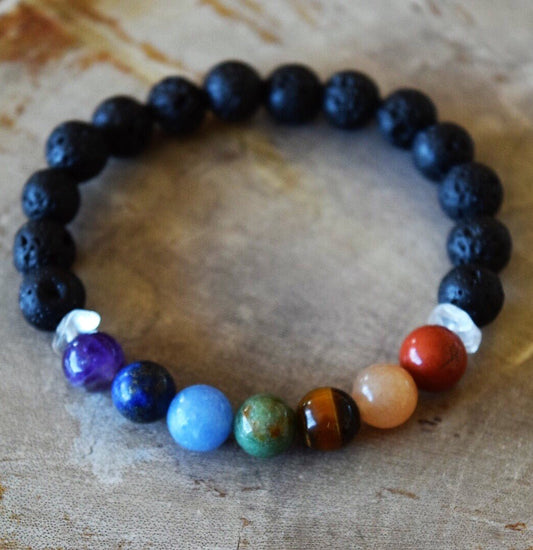 Handmade Chakra Diffuser Bracelet - Aromatherapy Gemstone Jewelry with Essential Oil Stones - Style Queenz