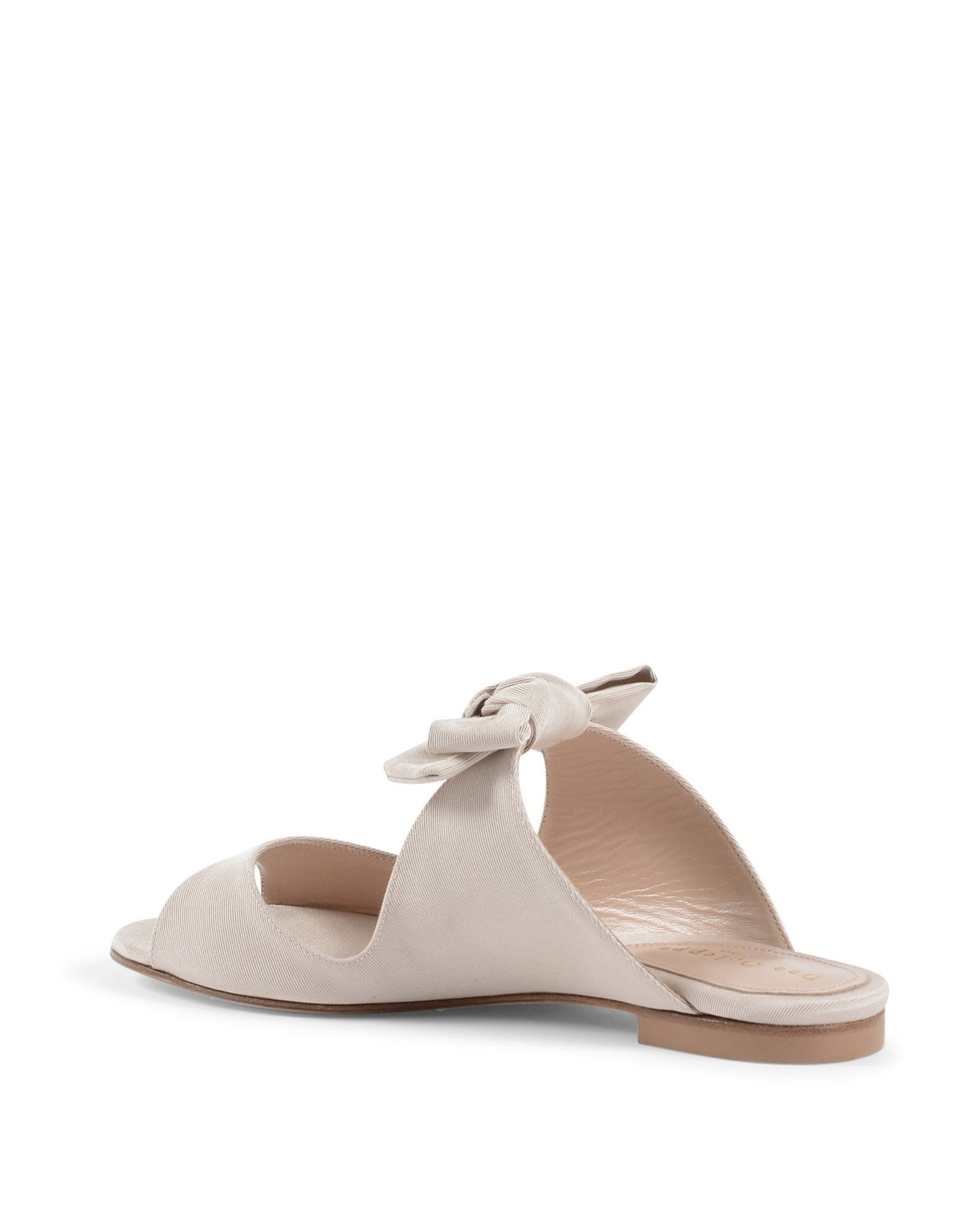 Helen Flat Sandal Sand - Italian Grosgrain Designer Flats with Gold Logo - Style Queenz