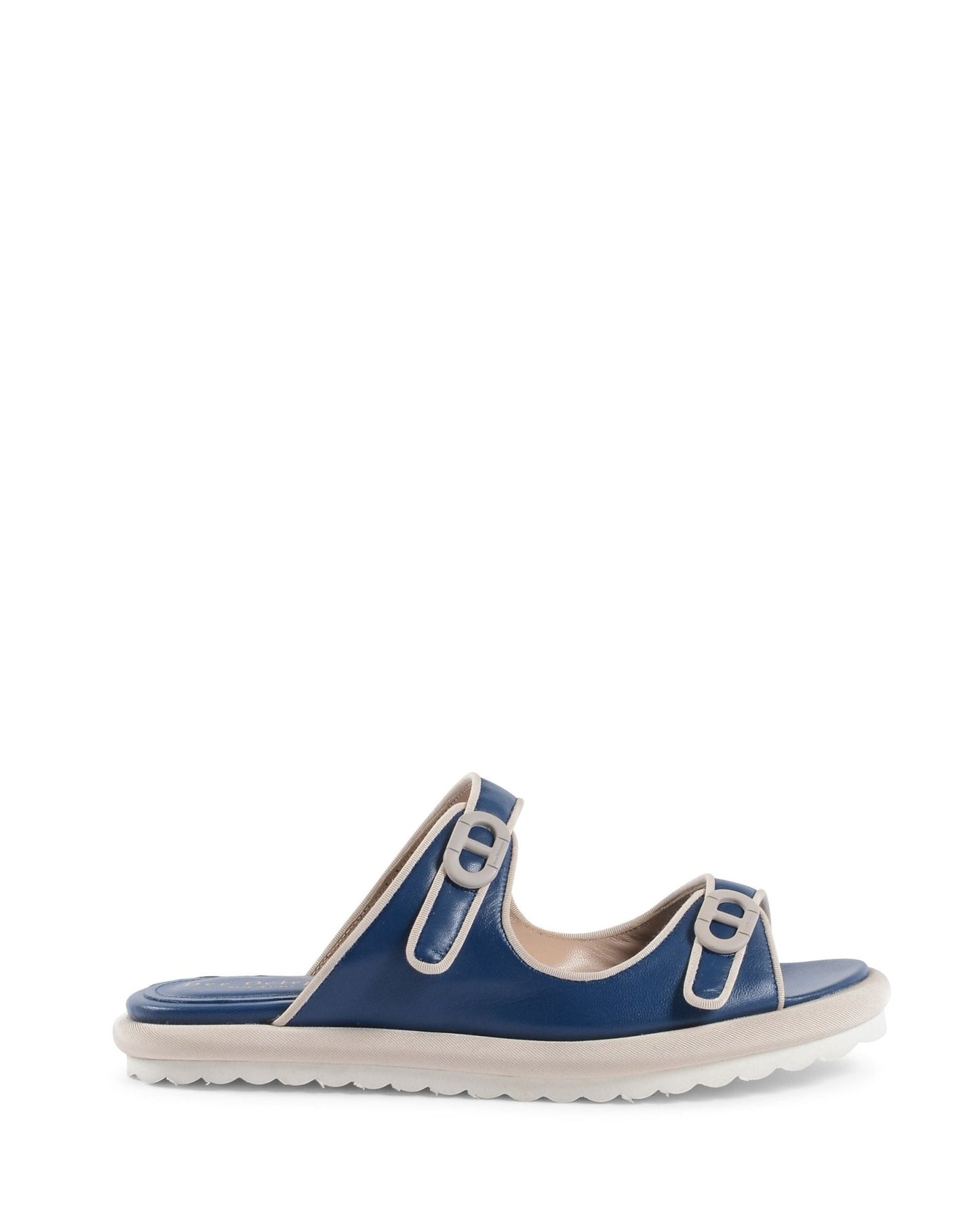 Kandy Flat Sandal Blue - Italian Leather Summer Sandals - Style Queenz