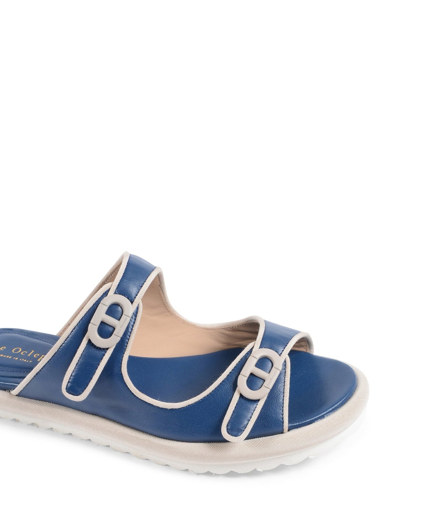 Kandy Flat Sandal Blue - Italian Leather Summer Sandals - Style Queenz