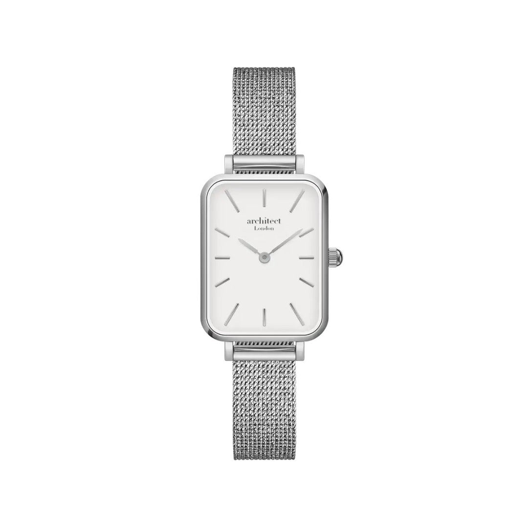 Ladies Architēct Lille Cloud Silver Watch - Personalized Modern Font Engraving - Style Queenz