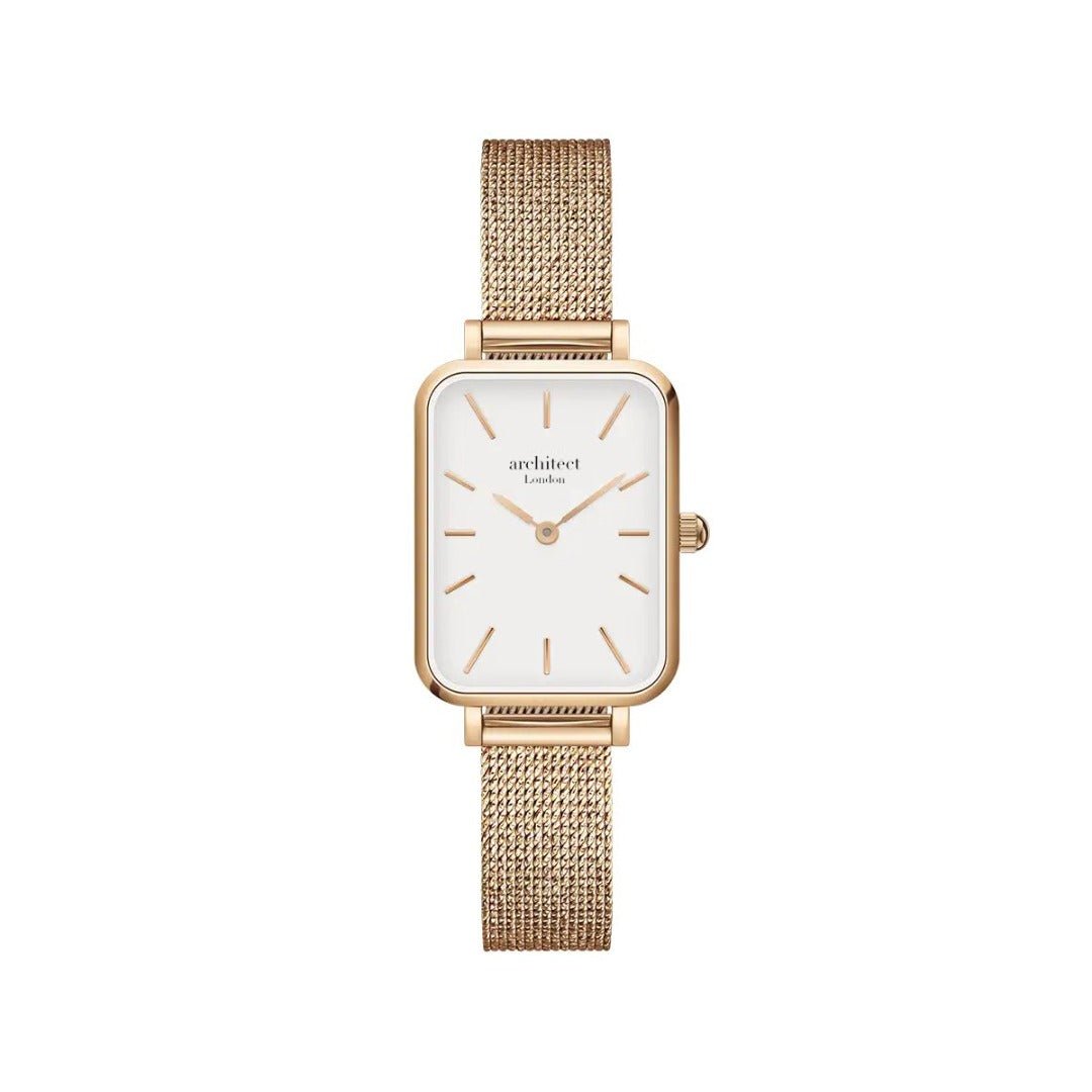 Ladies Architēct Lille Rose Gold Watch - Personalized Modern Font Engraving - Style Queenz