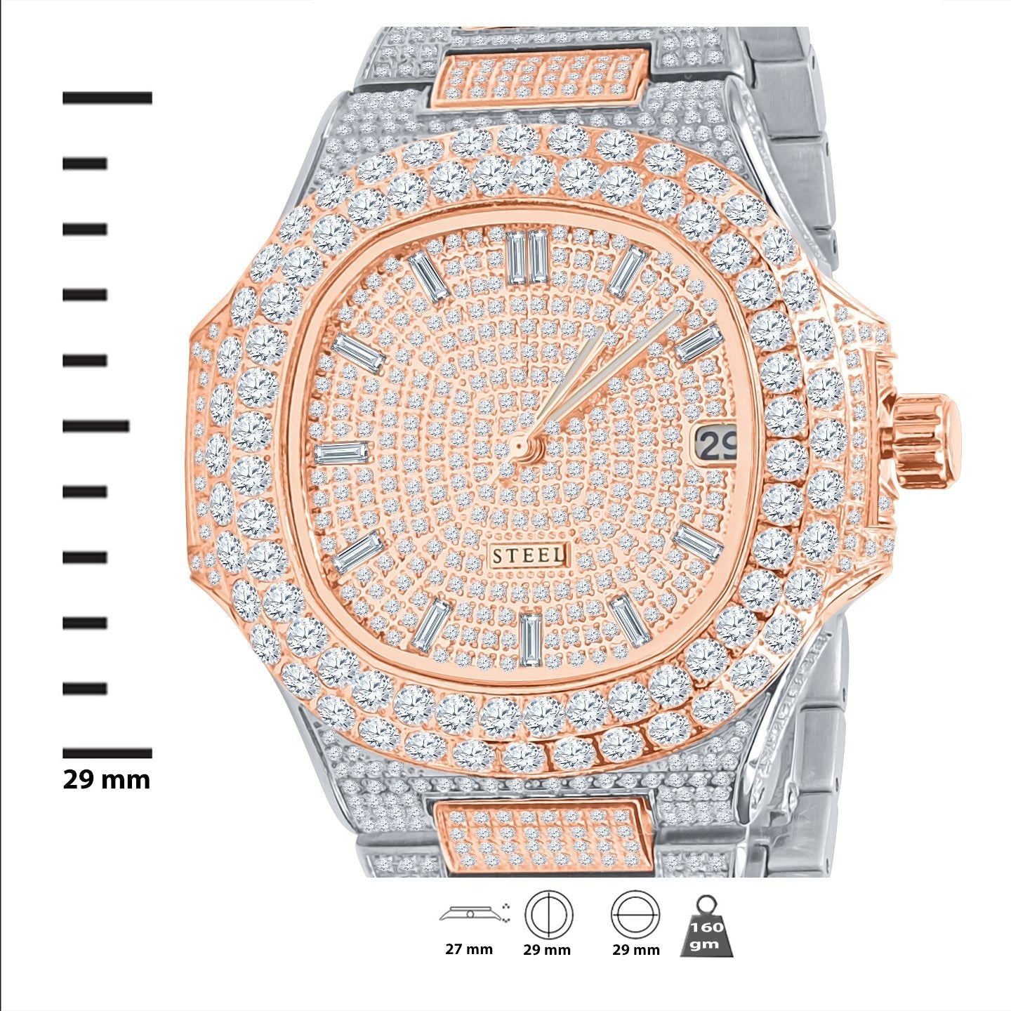 LORD Steel Crystal Watch - Luxury Bling Timepiece with Japan Movement - Style Queenz