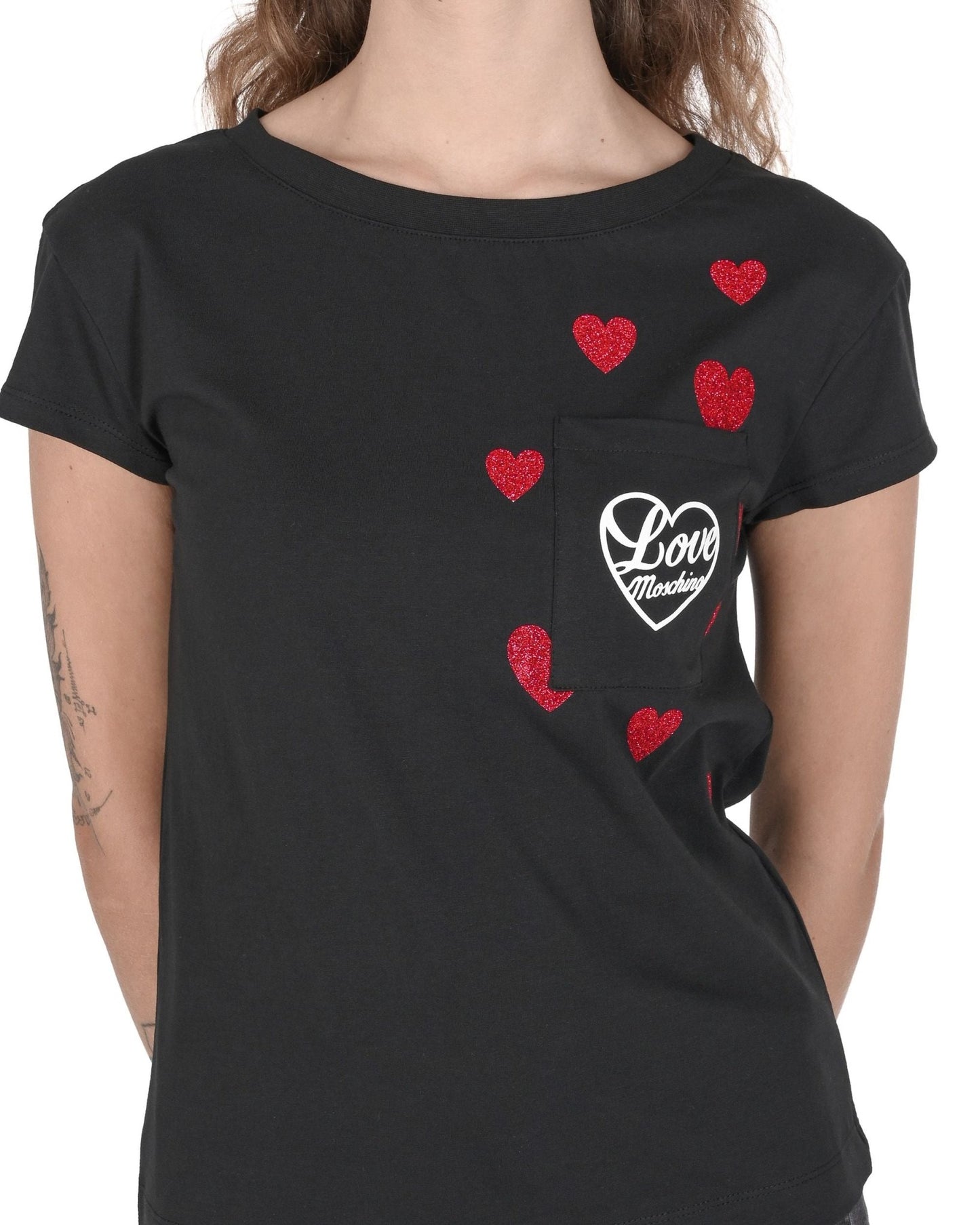 Love Moschino Black Women's T-Shirt - Premium Cotton Blend Designer Tee - Style Queenz
