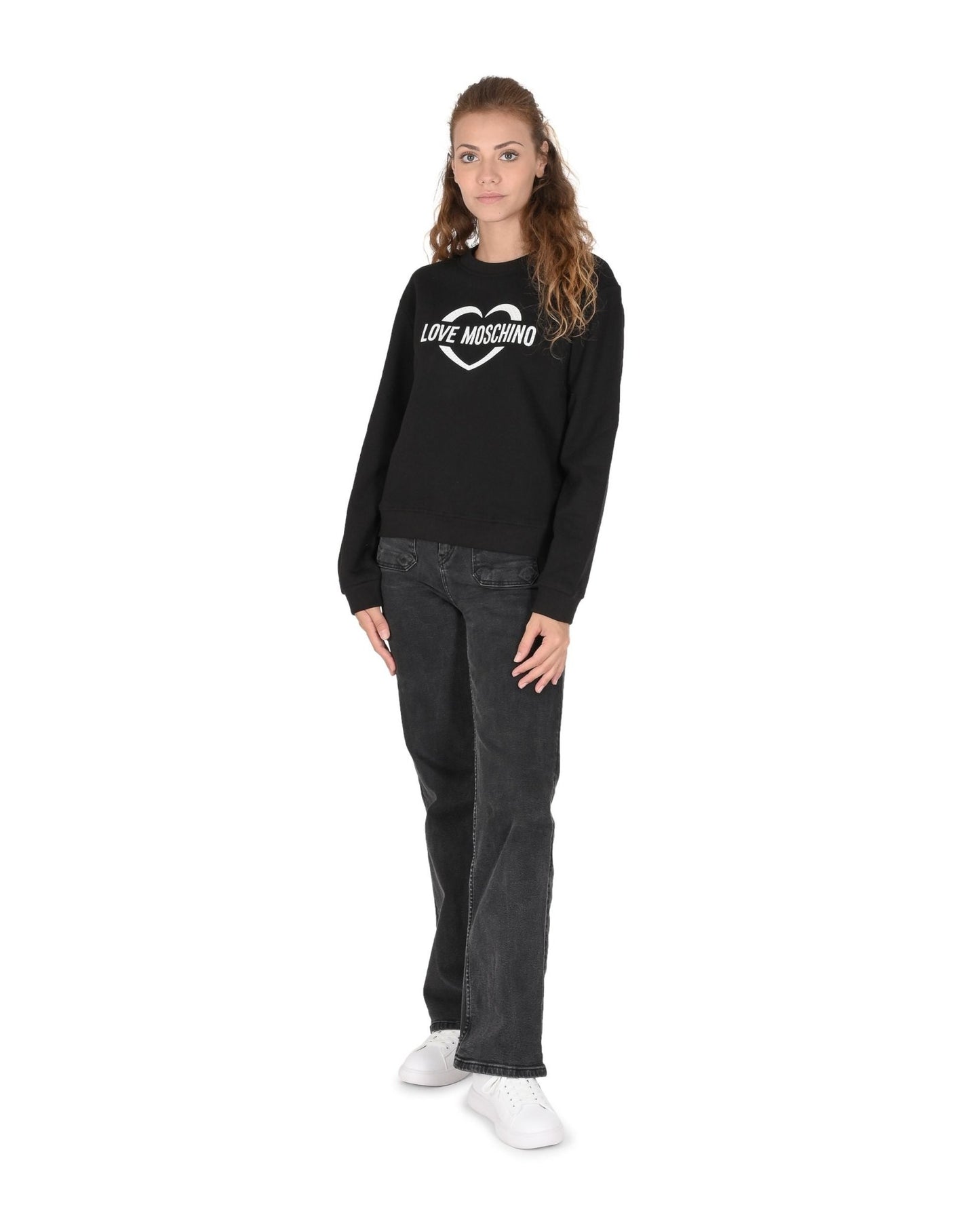 Love Moschino Women's Black Cotton Sweatshirt - Designer Pullover - Style Queenz