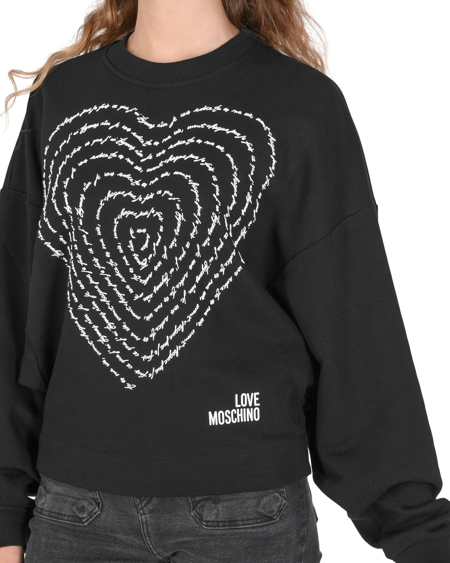 Love Moschino Women's Black Cotton Sweatshirt - Designer Pullover - Style Queenz