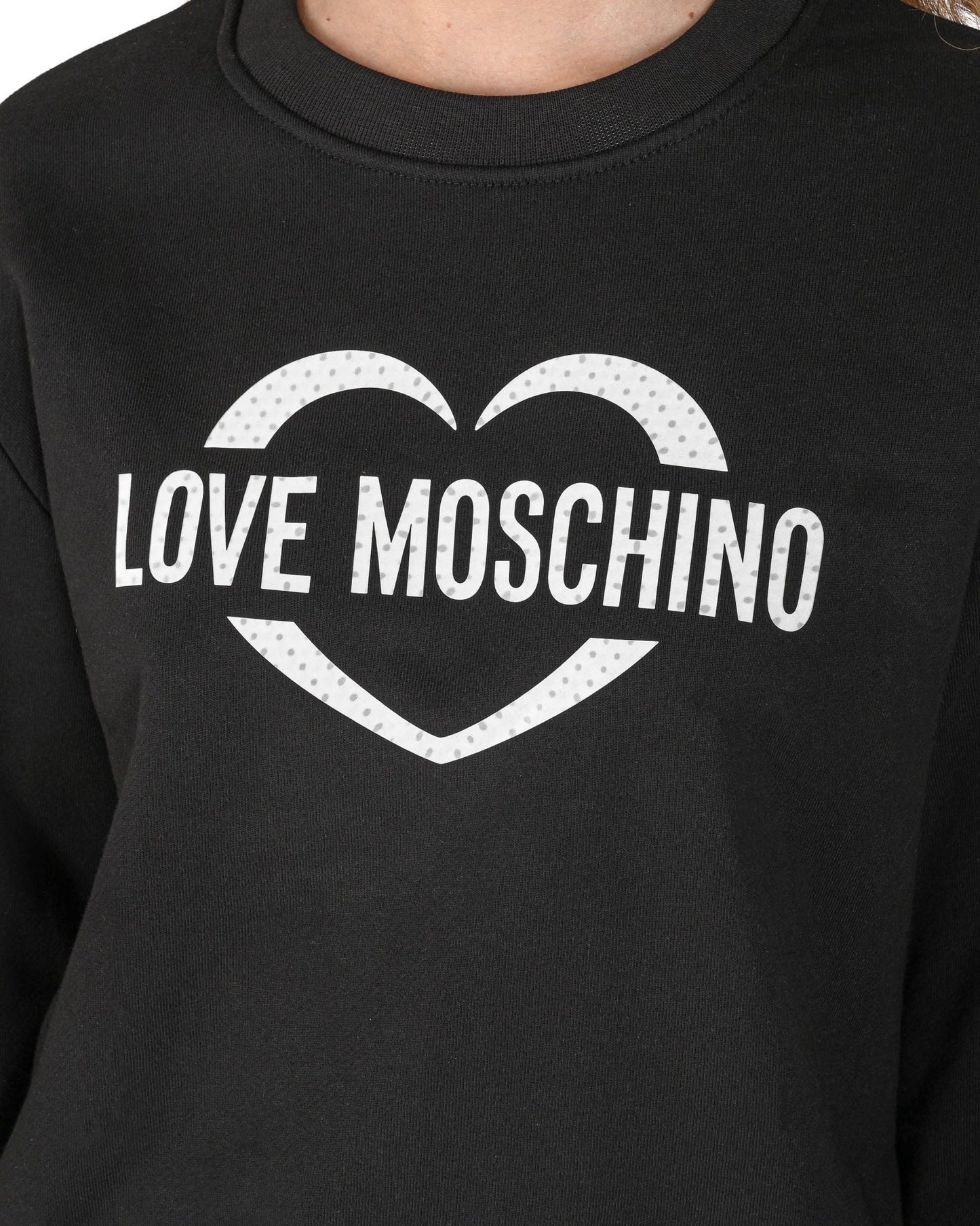 Love Moschino Women's Black Cotton Sweatshirt - Designer Pullover - Style Queenz