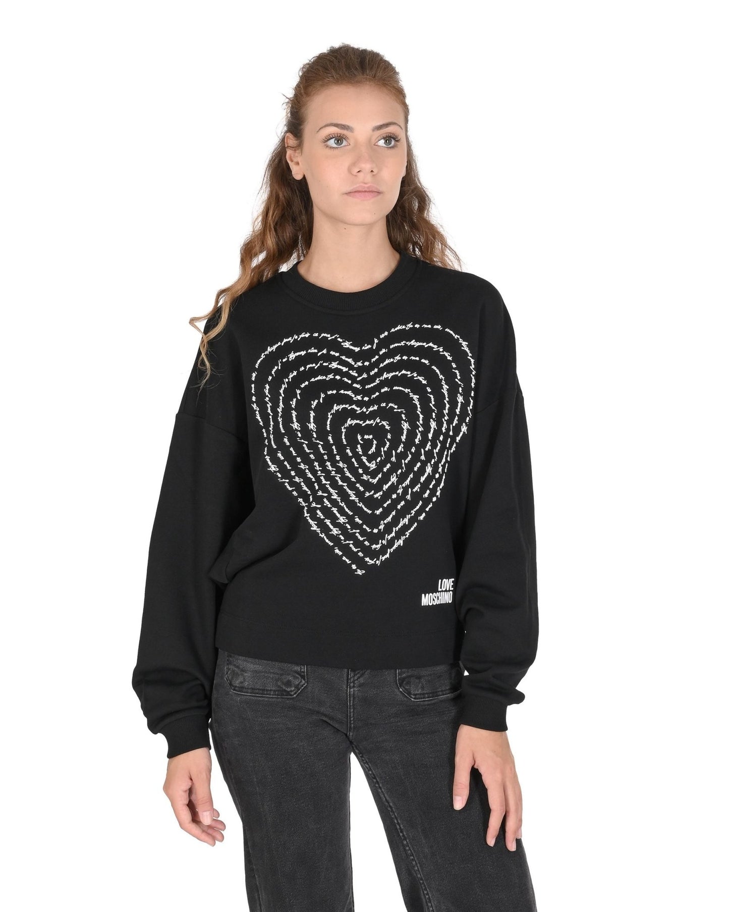 Love Moschino Women's Black Cotton Sweatshirt - Designer Pullover - Style Queenz