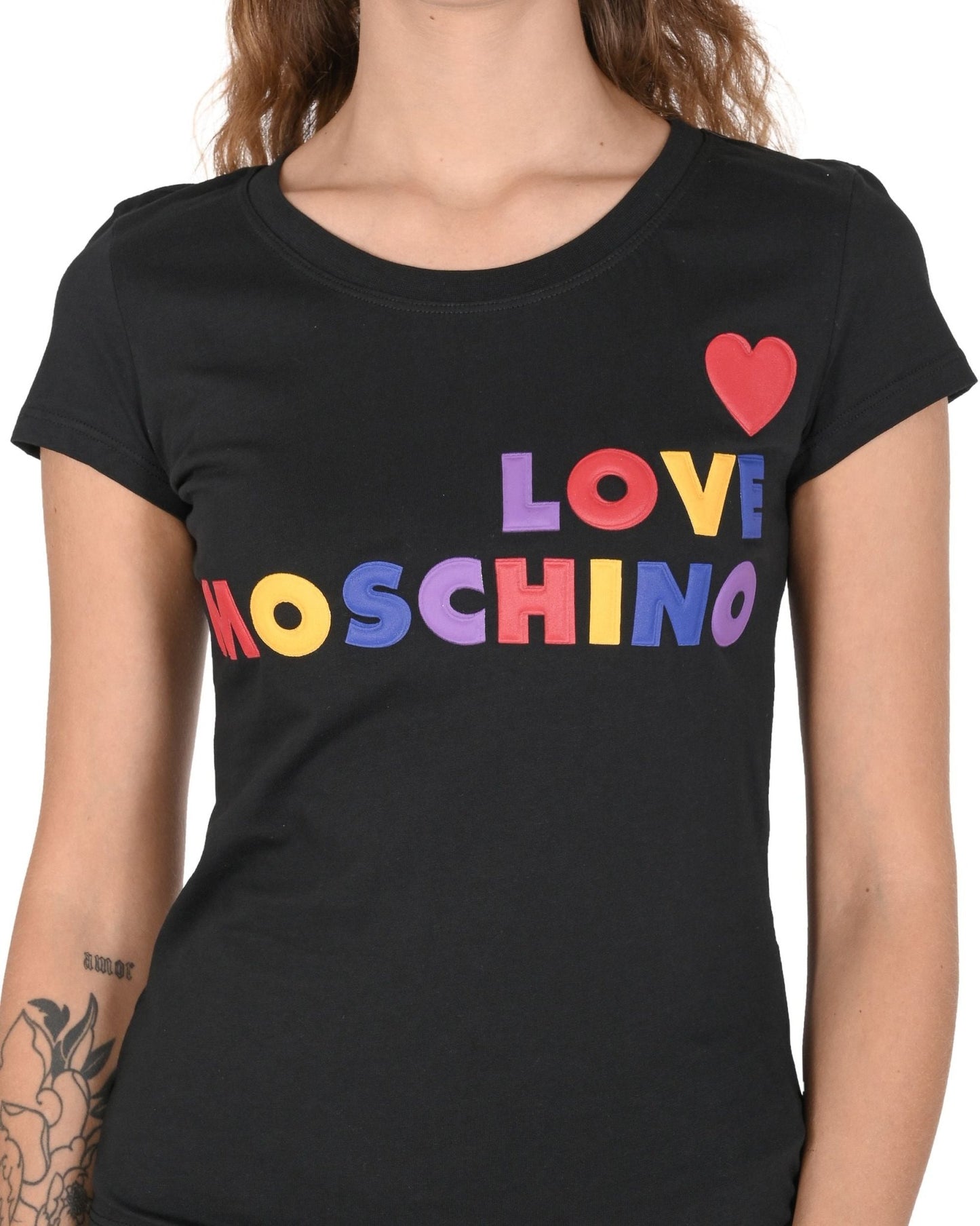Love Moschino Women's Black Cotton T-Shirt - Designer Premium Tee - Style Queenz