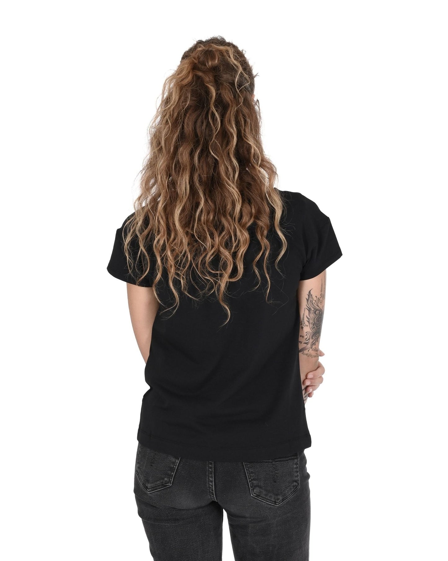 Love Moschino Women's Black Cotton T-Shirt - Designer Stretch Tee - Style Queenz