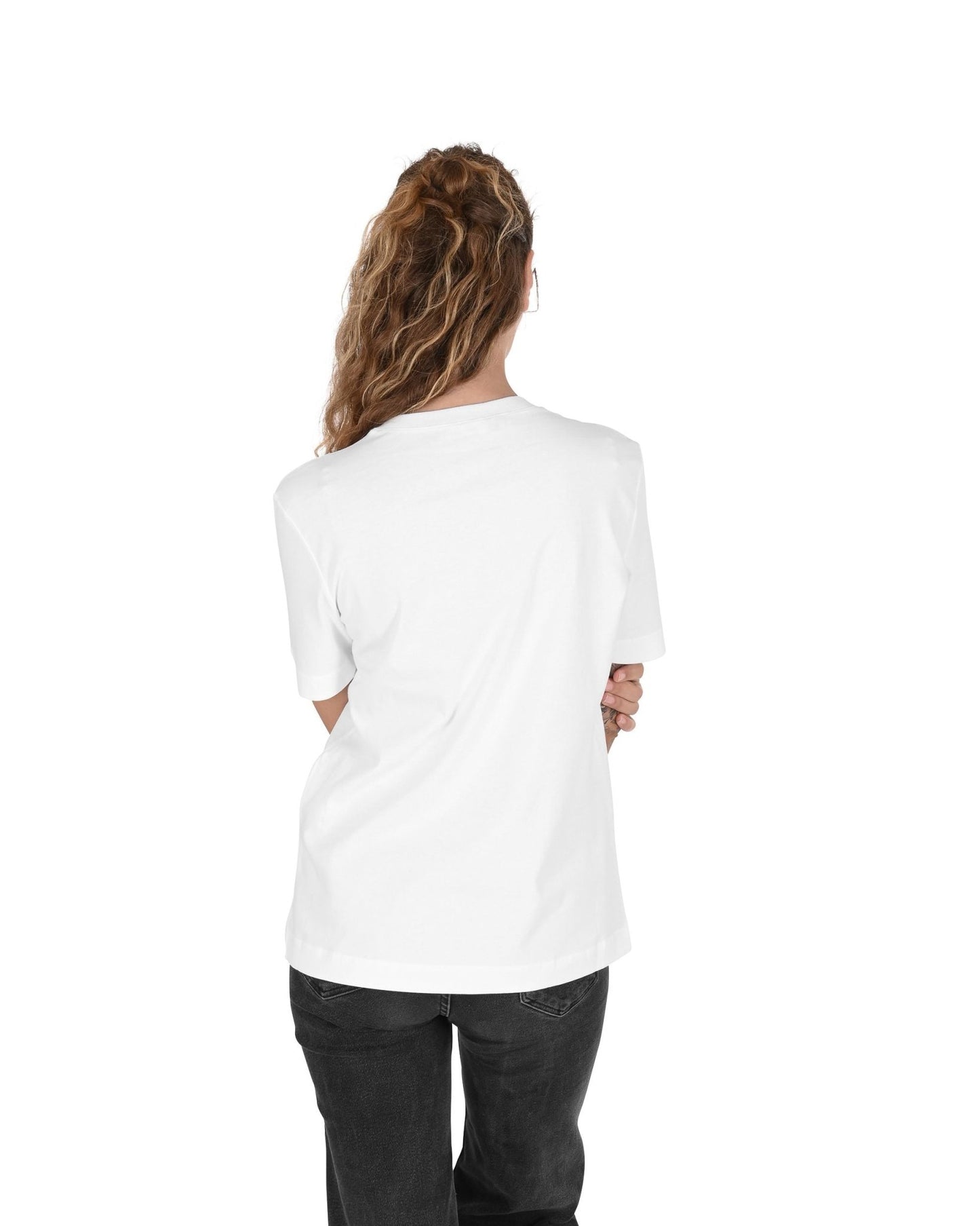 Love Moschino Women's White Cotton T-Shirt - Designer Optical White Tee - Style Queenz