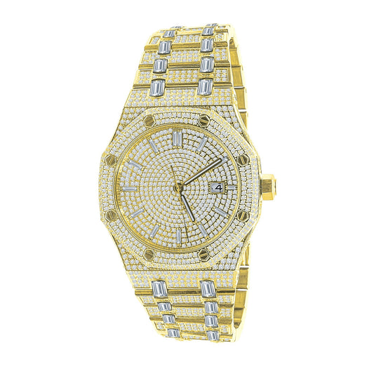MAVERICK Gold Steel Watch - Luxury Bling Statement Timepiece | 41mm Japanese Movement - Style Queenz