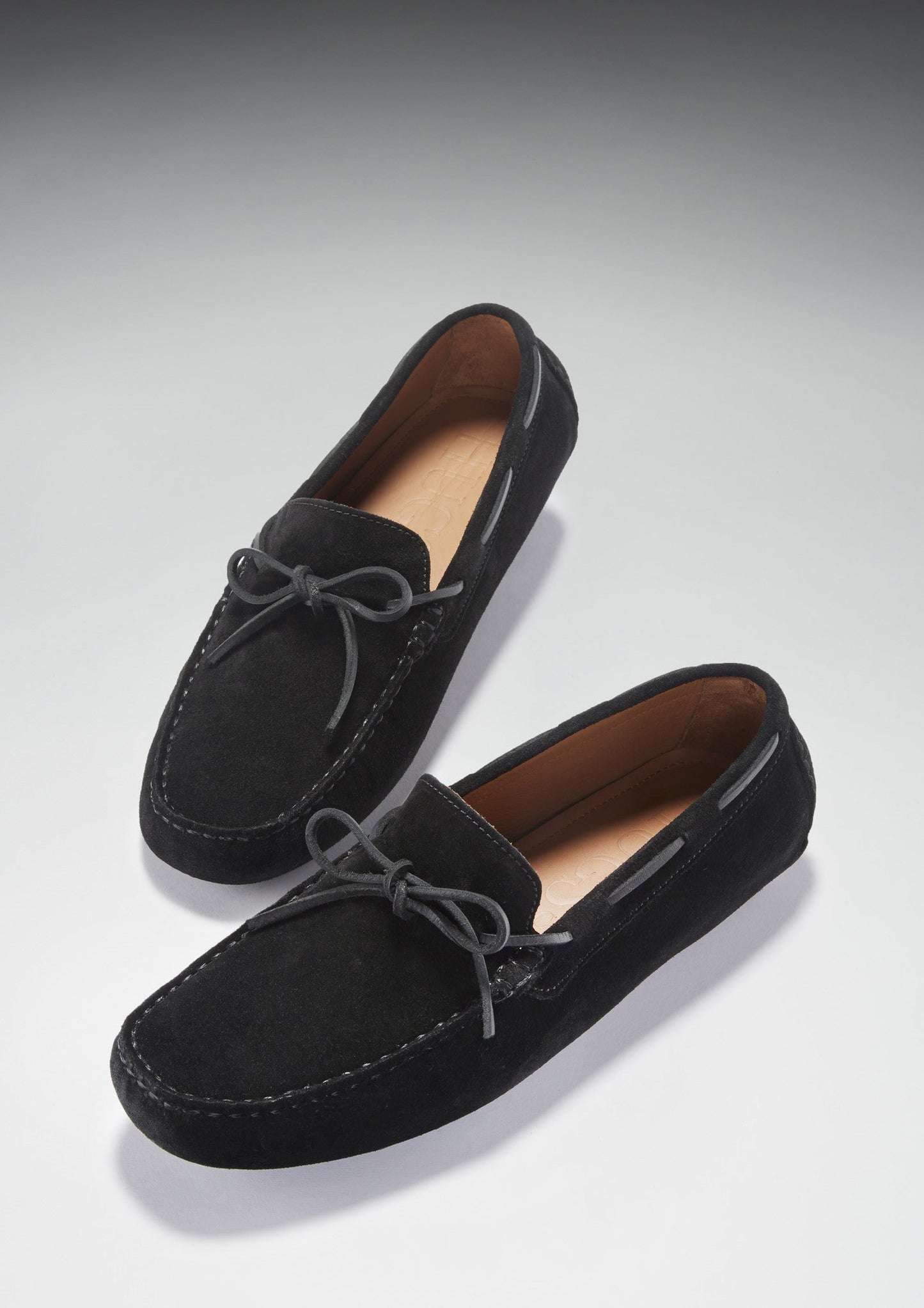 Men's Black Suede Laced Driving Loafers