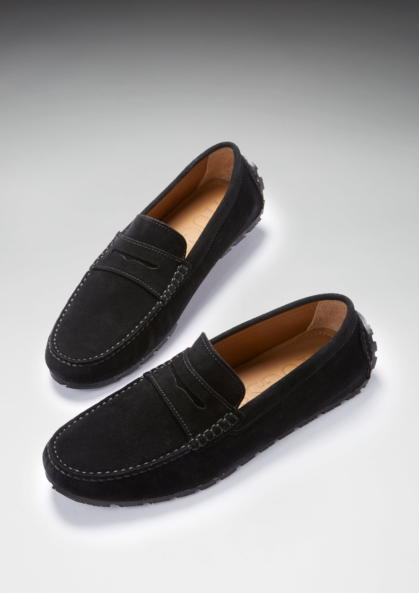 Men's Black Suede Eco Penny Driving Loafers