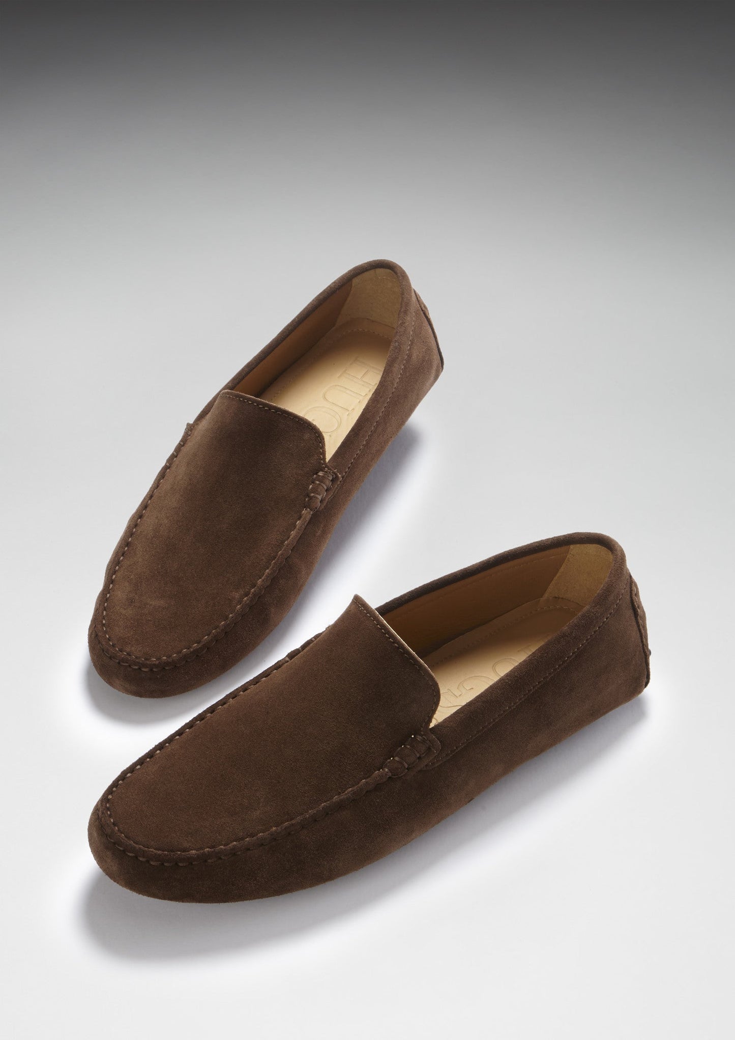 Brown Suede Driving Loafers - Italian Leather