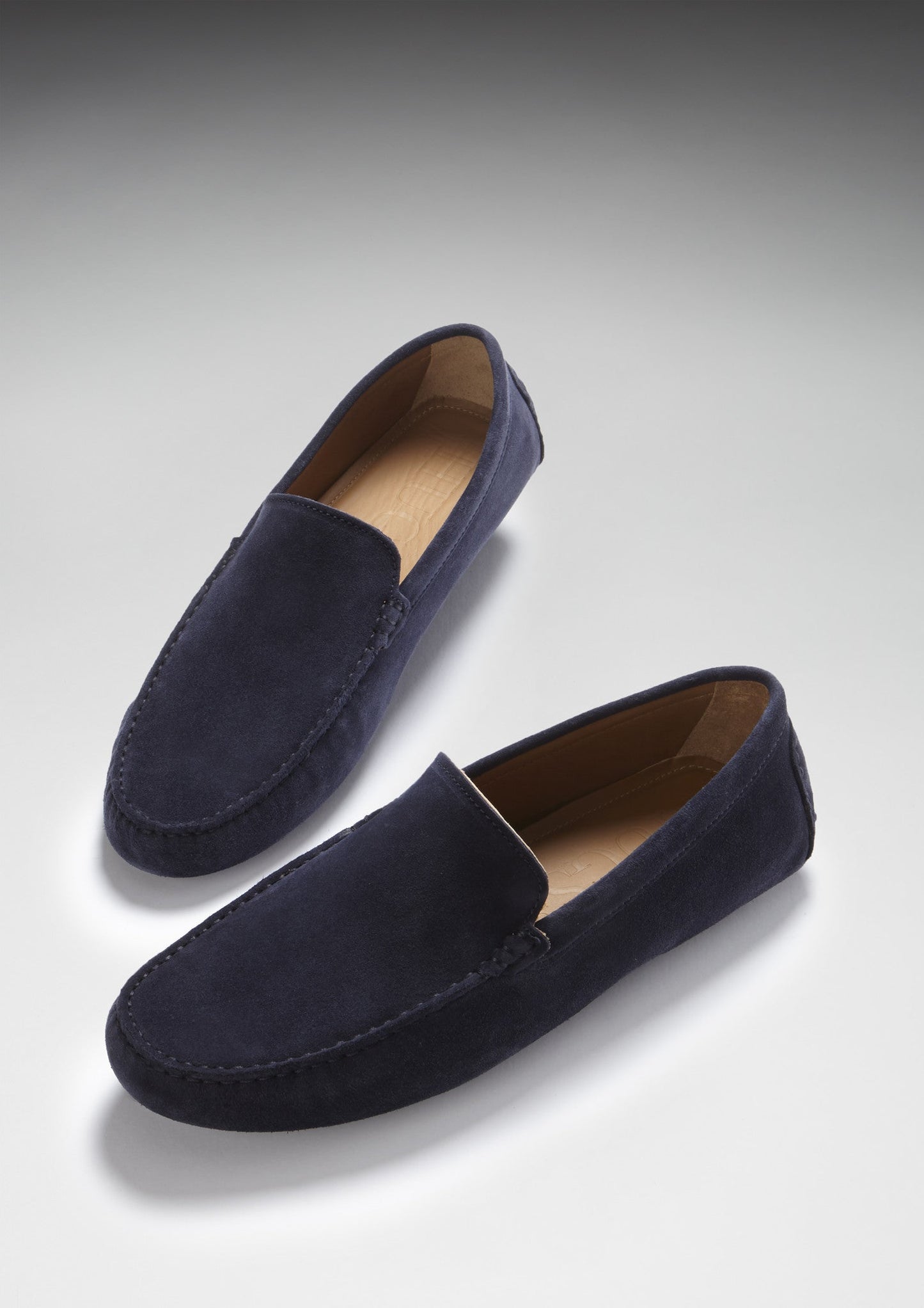 Men's Navy Blue Suede Contemporary Driving Loafers