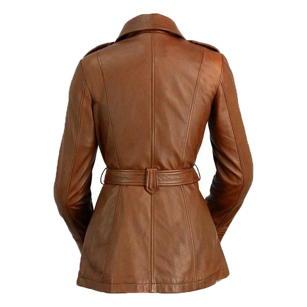 Monica Women's Leather Long Coat - Premium Sheepskin Jacket with Lifetime Warranty - Style Queenz