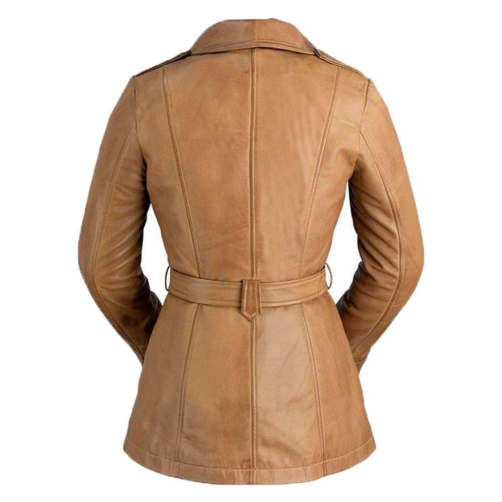 Monica Women's Leather Long Coat - Premium Sheepskin Jacket with Lifetime Warranty - Style Queenz