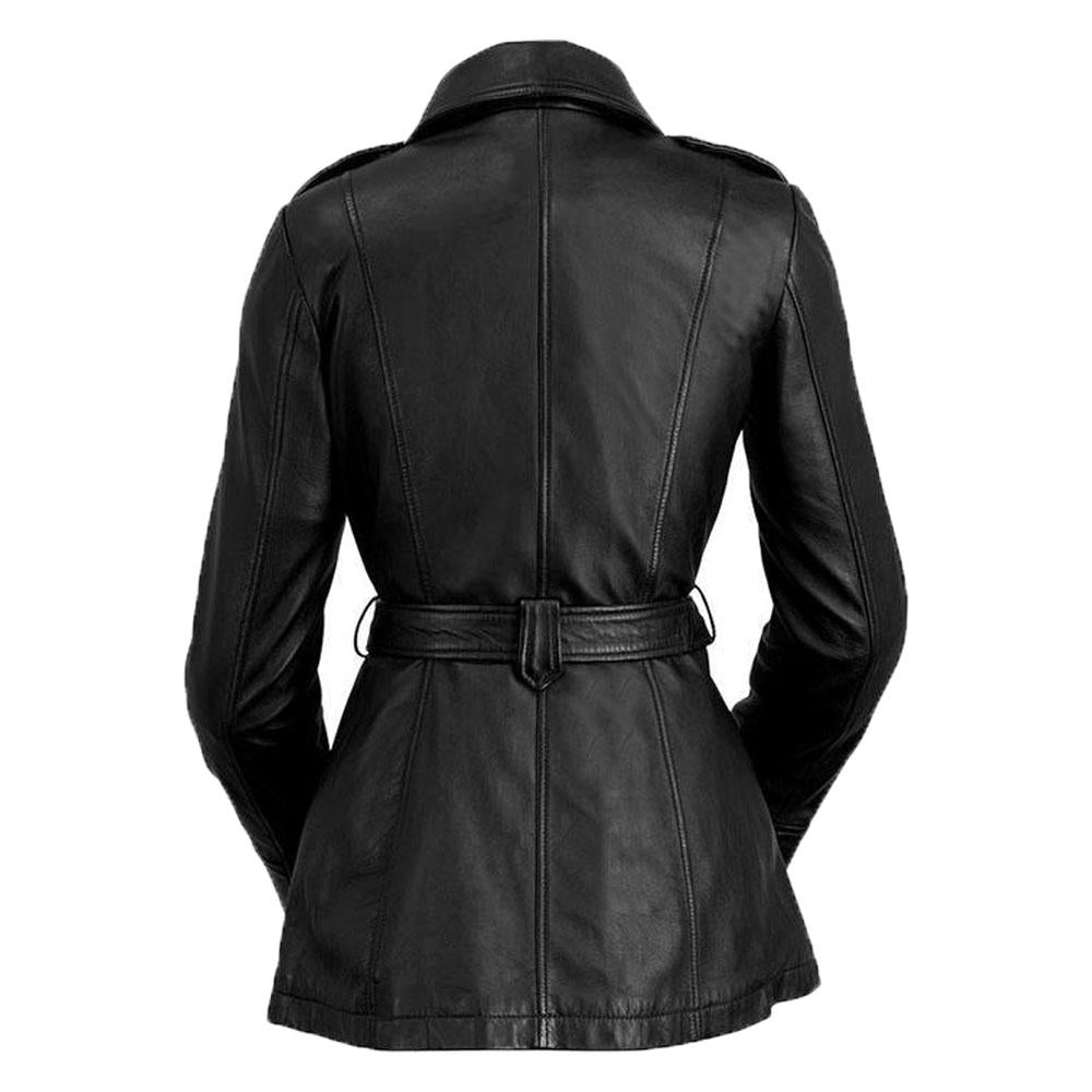 Monica Women's Leather Long Coat - Premium Sheepskin Jacket with Lifetime Warranty - Style Queenz