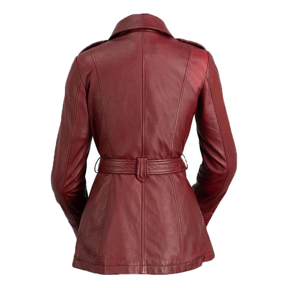 Monica Women's Leather Long Coat - Premium Sheepskin Jacket with Lifetime Warranty - Style Queenz