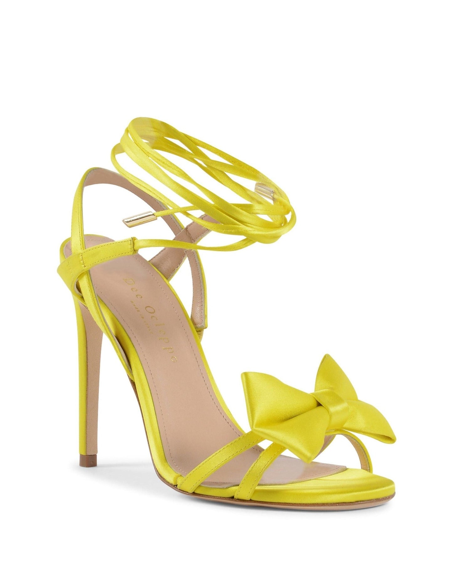 Nancy Satin Sandal Yellow - Italian High Heel Sandals - Style Queenz
