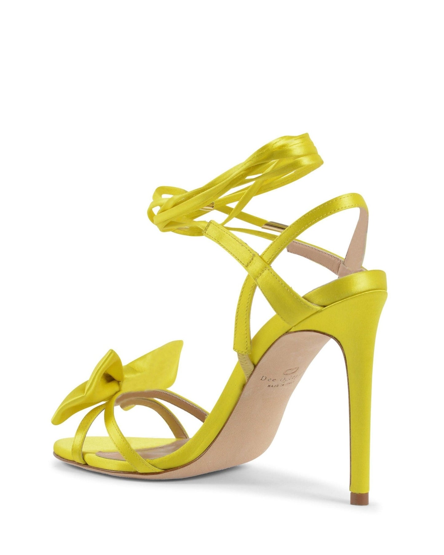 Nancy Satin Sandal Yellow - Italian High Heel Sandals - Style Queenz