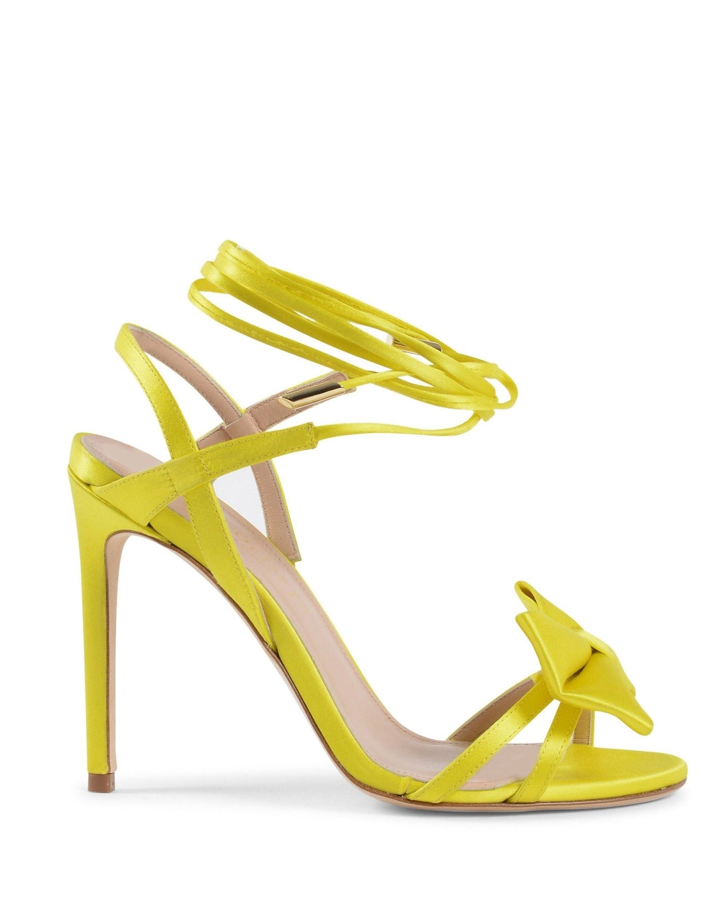 Nancy Satin Sandal Yellow - Italian High Heel Sandals - Style Queenz