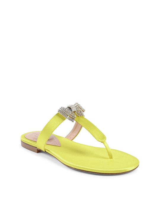 Nina Satin Sandal Yellow - Italian Handcrafted Low Heel Sandals - Style Queenz