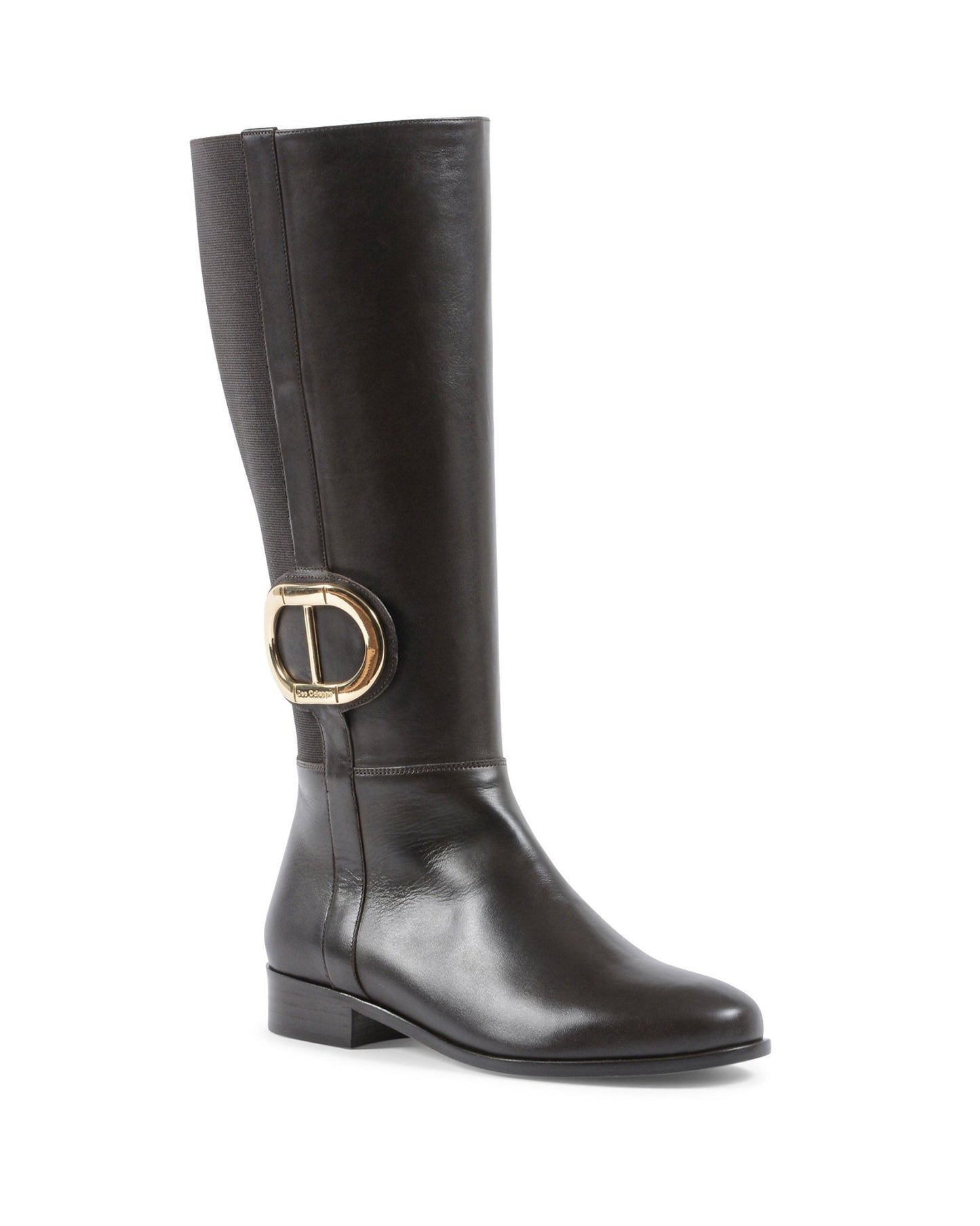 Opera Boot - Italian Leather Boots with Maxi Gold Logo and 3cm Heel - Style Queenz