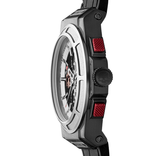Otto Chrono Silver Matt Black - Luxury Sports Watch with Carbon Fiber Dial - Style Queenz