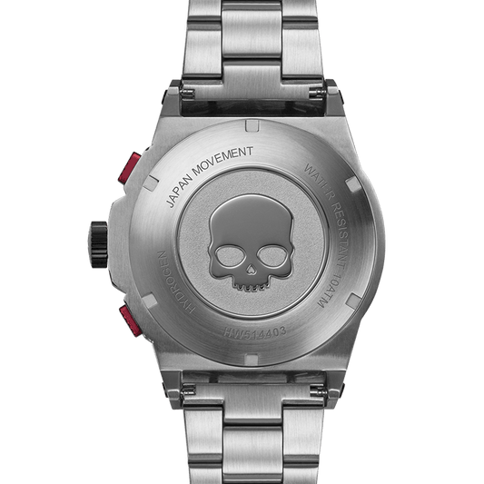 Otto Chrono Silver Stainless Steel Watch - 44mm Tachymeter Chronograph - Style Queenz