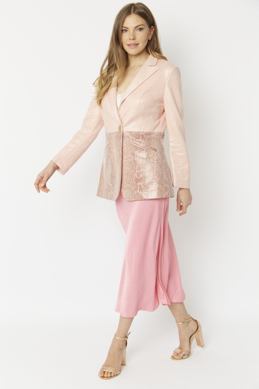 Pink Faux Leather Suede Jacket - Women's