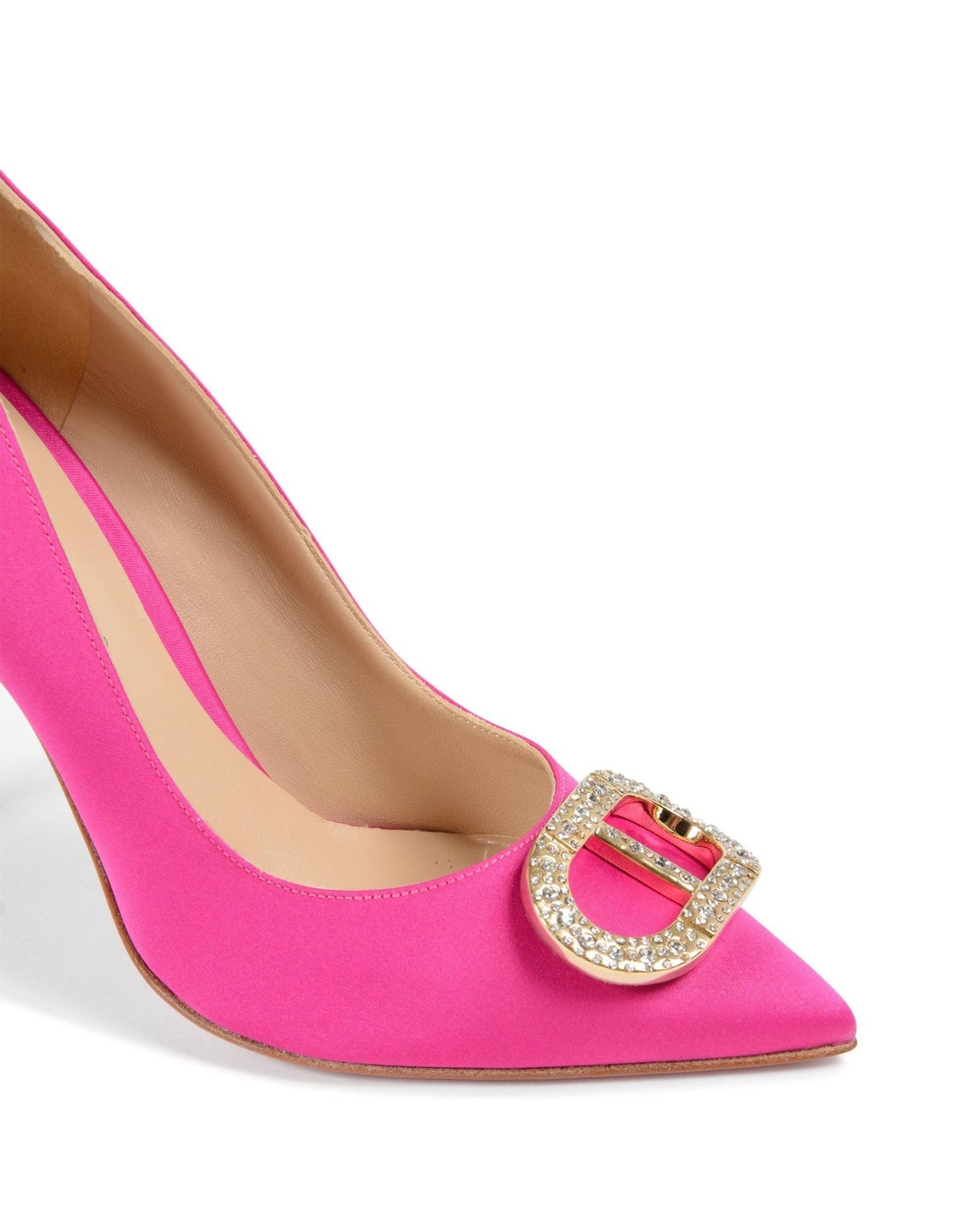 Princess Pump Fuxia - Dee Ocleppo Satin High Heel with Gold Logo - Style Queenz