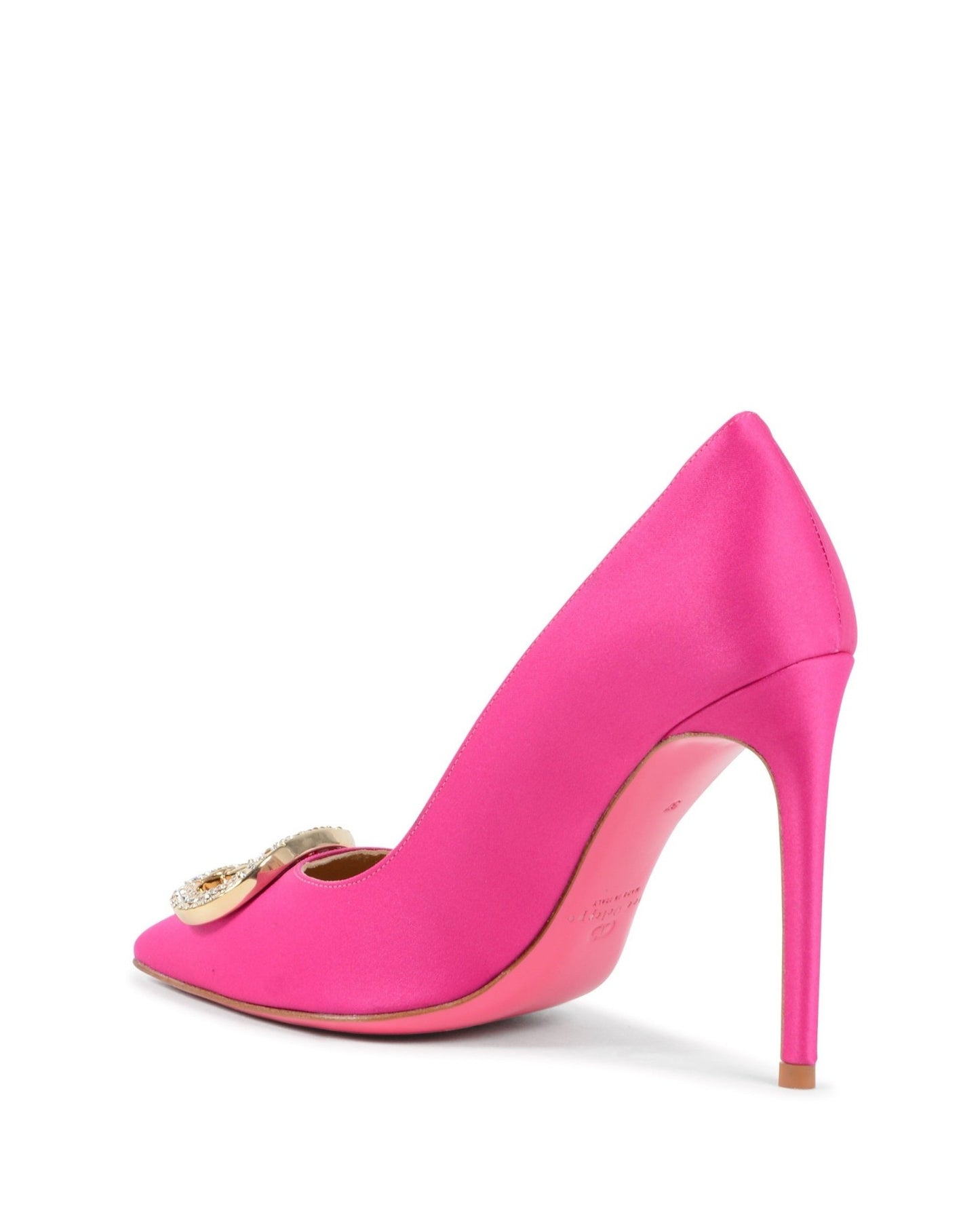 Princess Pump Fuxia - Dee Ocleppo Satin High Heel with Gold Logo - Style Queenz