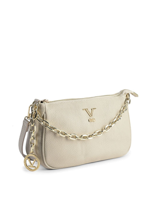 V Italia Beige Mini Bag - Premium Italian Dollaro Leather - Style Queenz