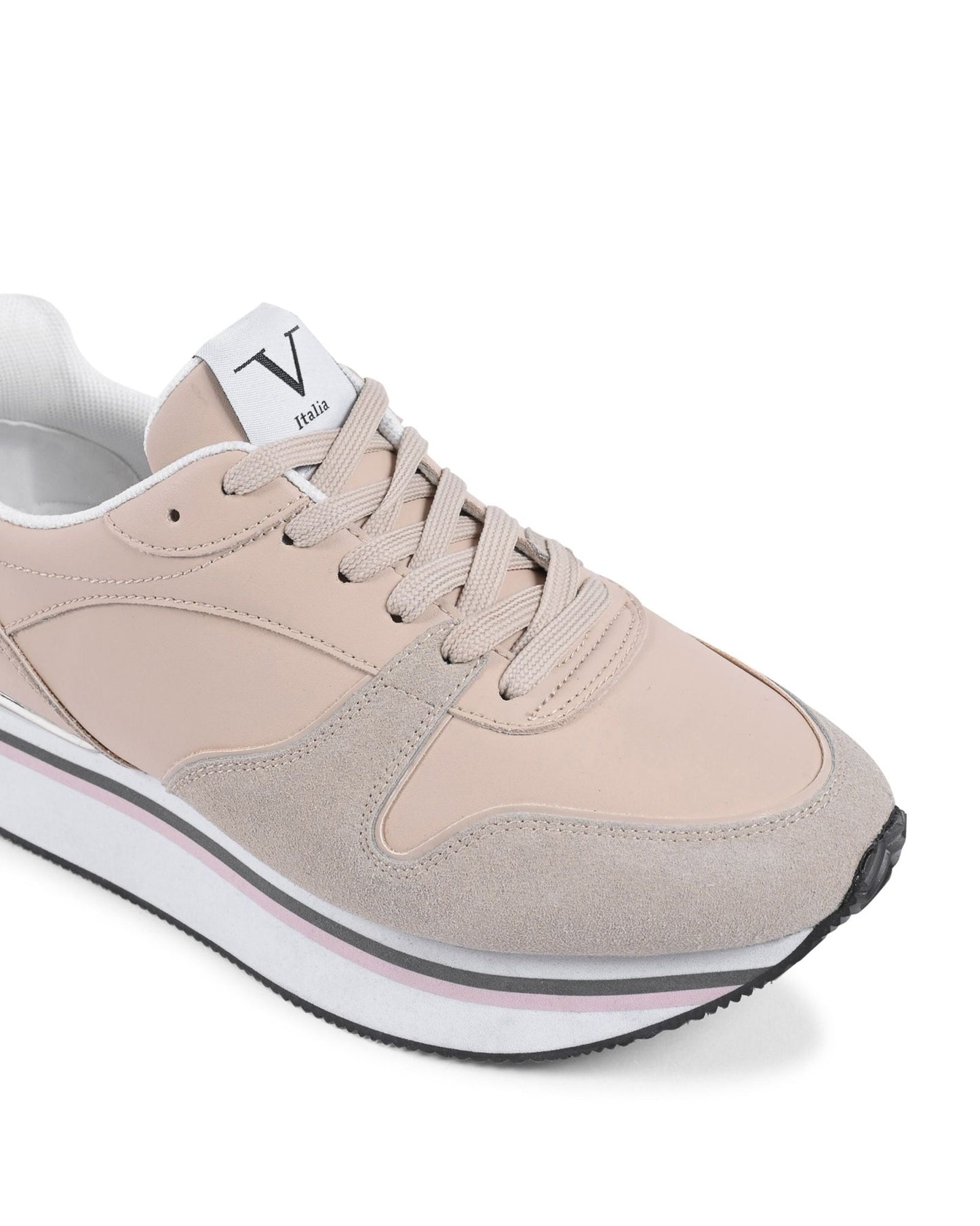 V Italia Women's Beige Leather Sneakers - SNK 003 W Sand Comfort Shoes - Style Queenz
