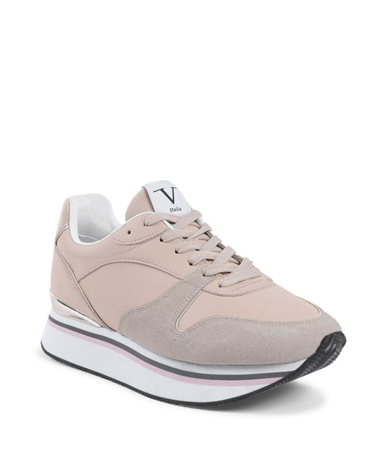 V Italia Women's Beige Leather Sneakers - SNK 003 W Sand Comfort Shoes - Style Queenz