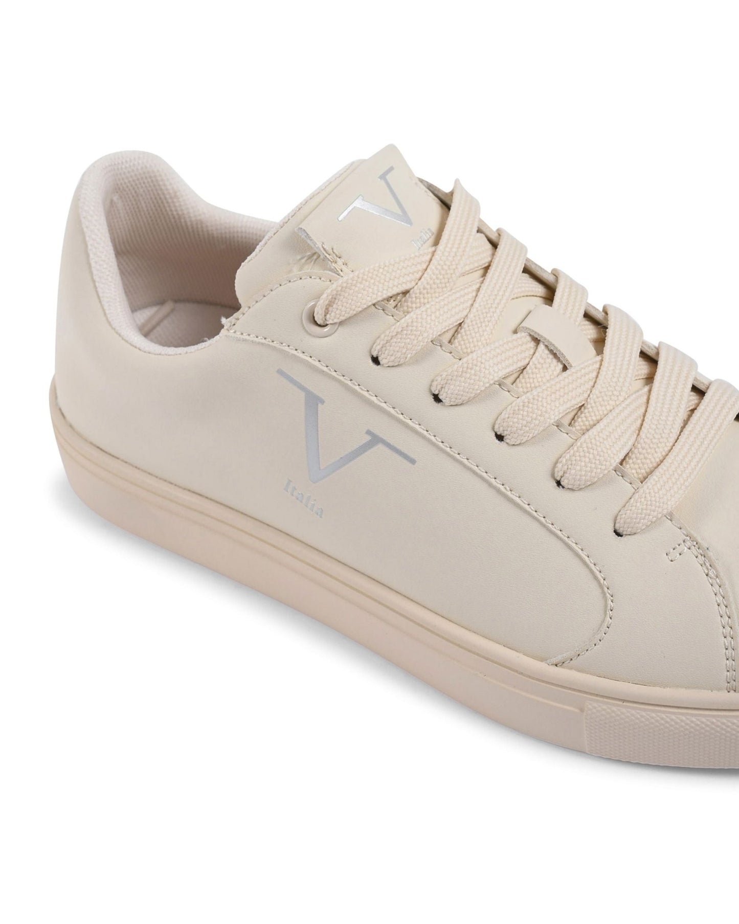 V Italia Women's Beige Sneakers - Premium Synthetic Leather Casual Footwear - Style Queenz
