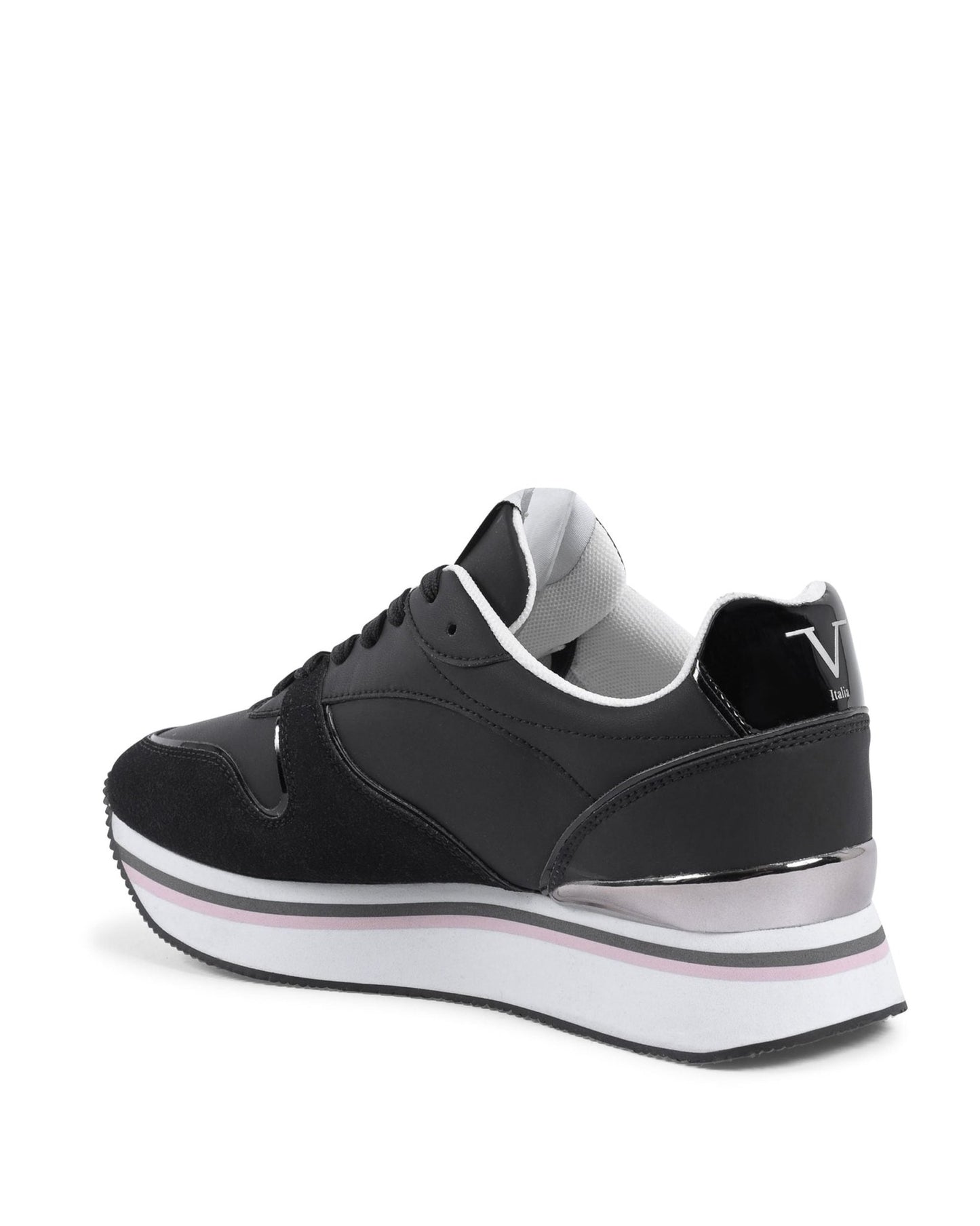 V Italia Women's Black Sneakers - Premium Synthetic Leather Casual Footwear - Style Queenz