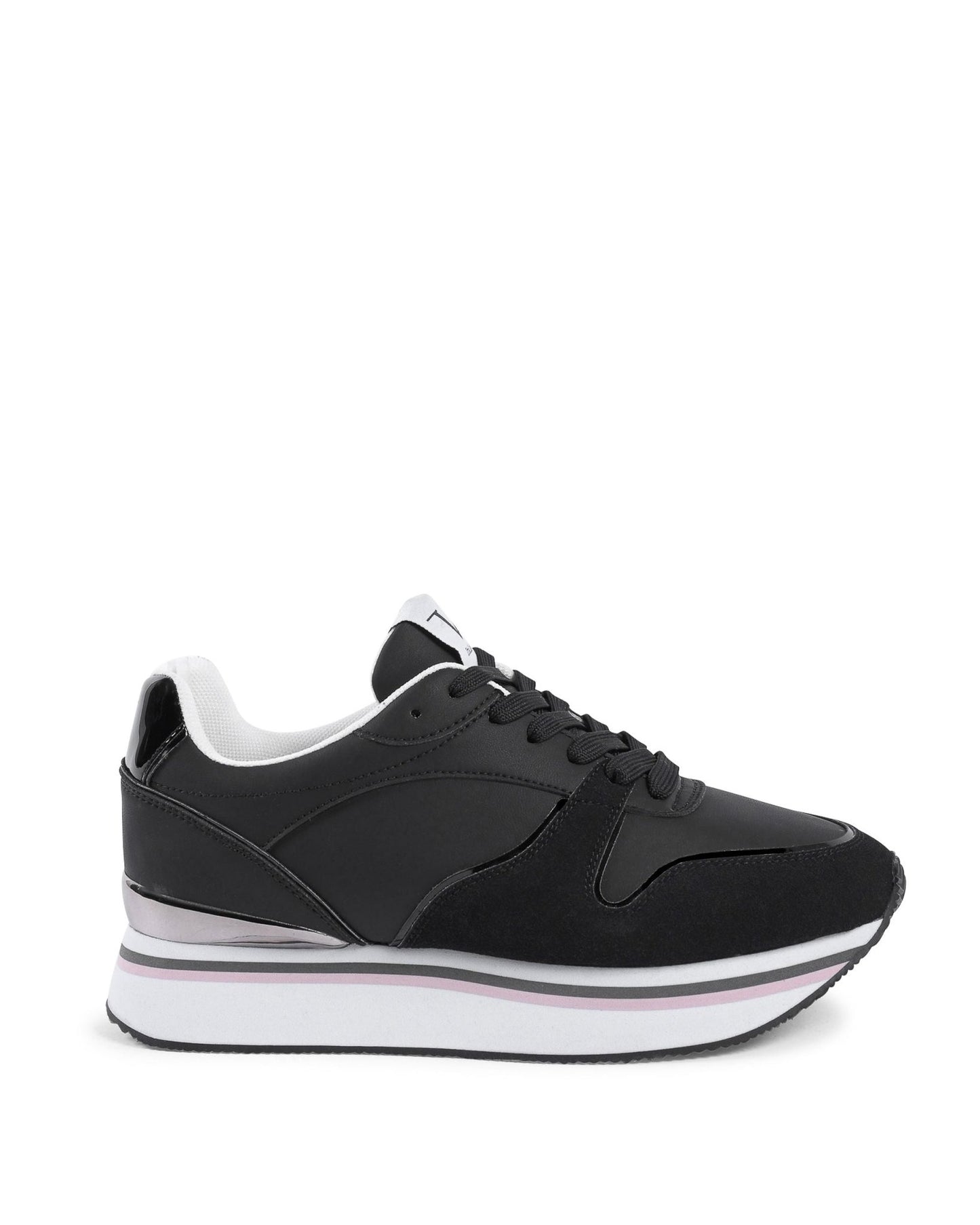 V Italia Women's Black Sneakers - Premium Synthetic Leather Casual Footwear - Style Queenz