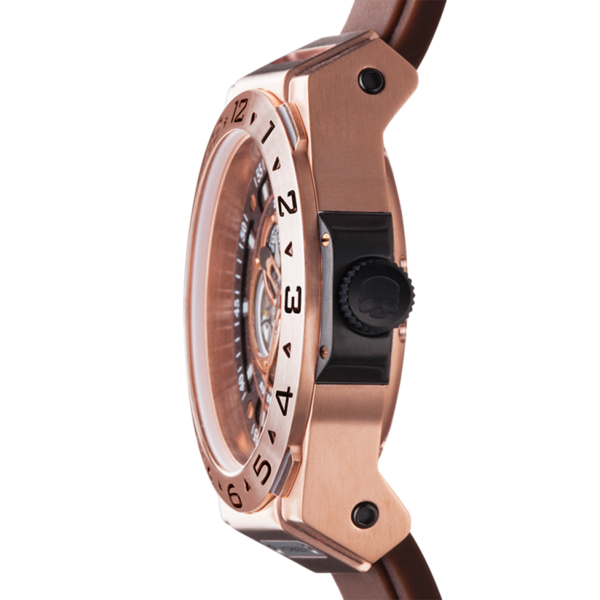 Vento Rose Gold Brown Watch - Men's Luxury GMT Timepiece