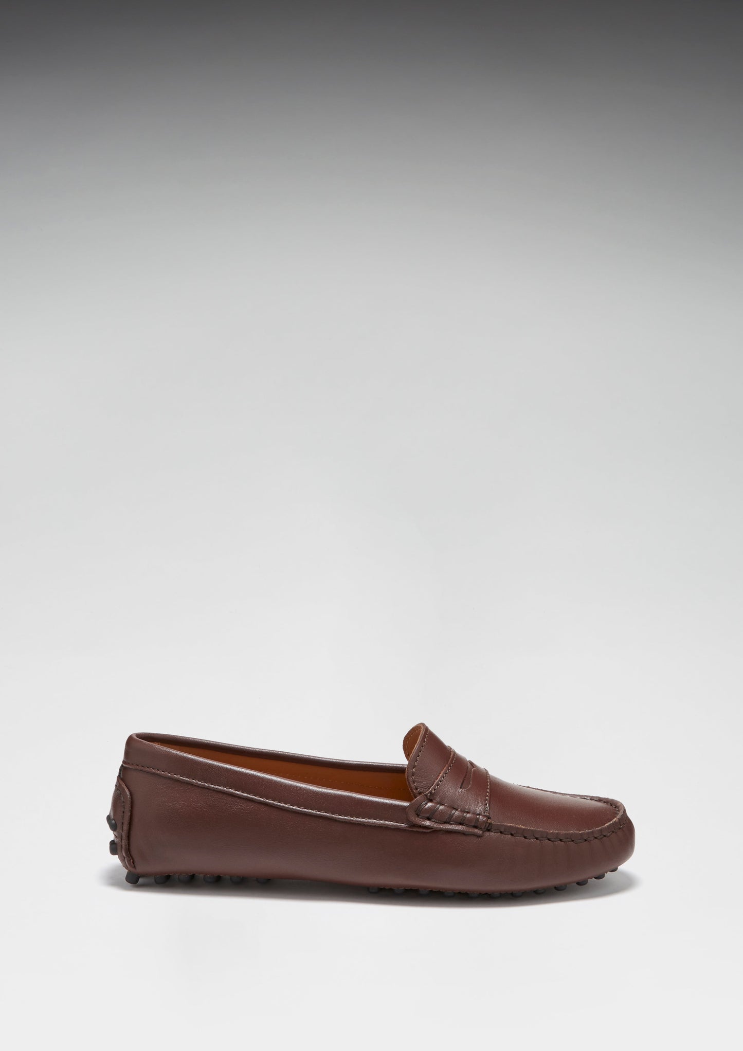 Brown Leather Penny Loafers - Women's Driving Shoes