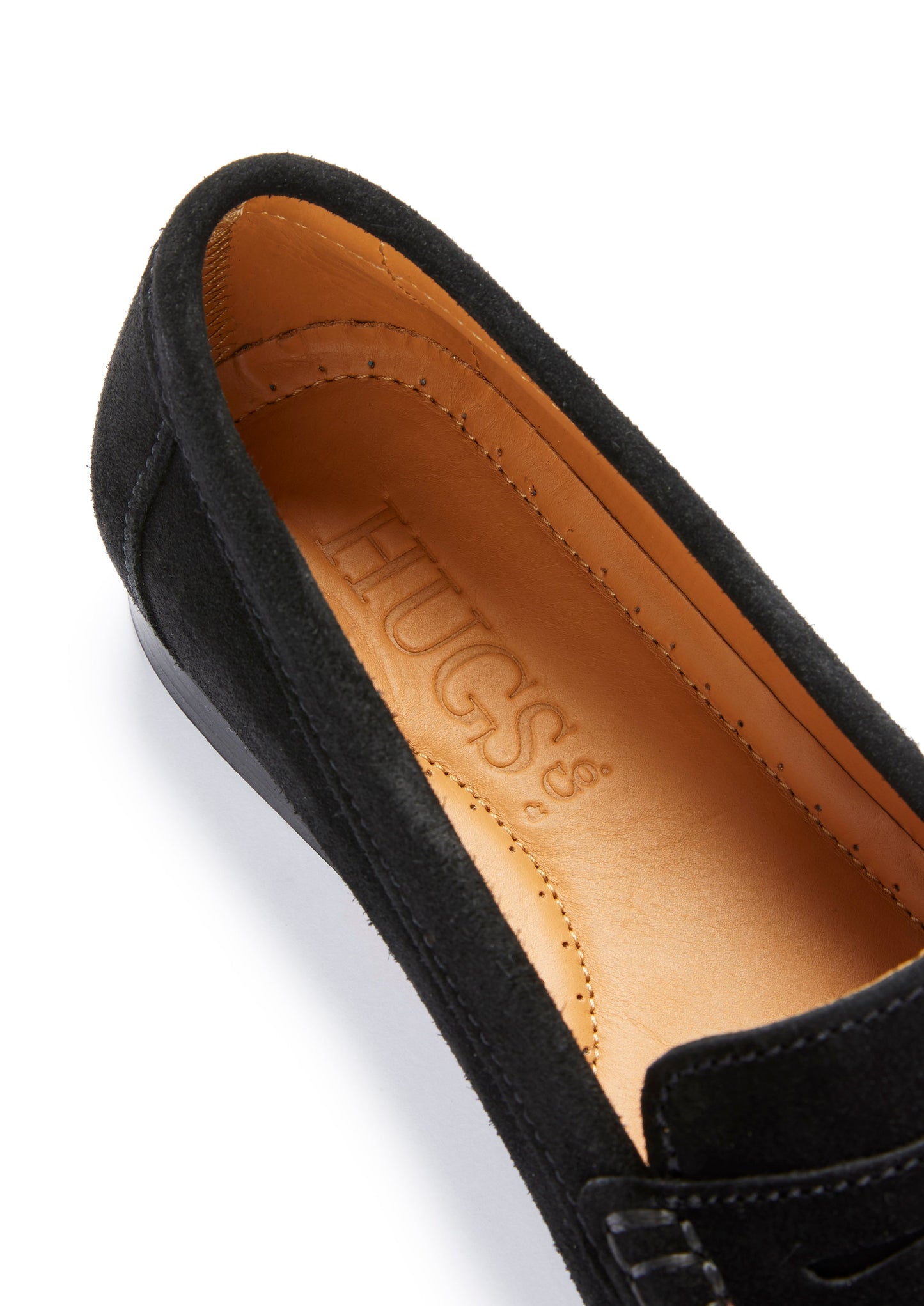 Women's Black Suede Leather Sole Penny Loafers