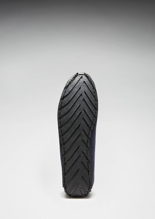 Women's Navy Blue Suede Eco Penny Loafers