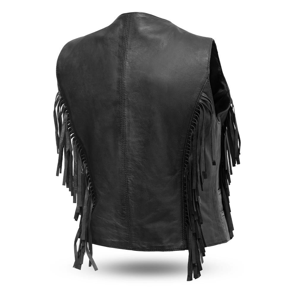 Women's Genuine Leather Fringe Vest - Premium Lambskin Motorcycle Style - Style Queenz
